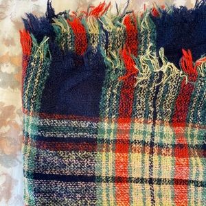 Plaid blanket scarf
